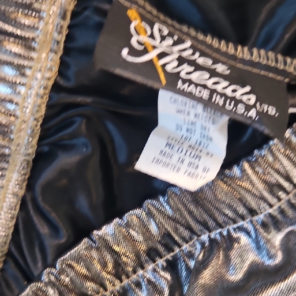 Metallic Silver Straight Leg Lounge Pants for Women - Picture 3 of 3